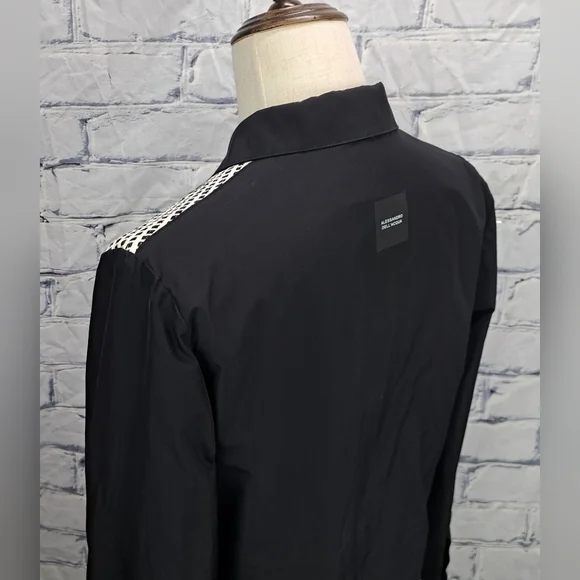 NWT Alessandro Dell'acqua Full Zip Jacket Fashion Woven Black Large / 50 - Picture 9 of 16